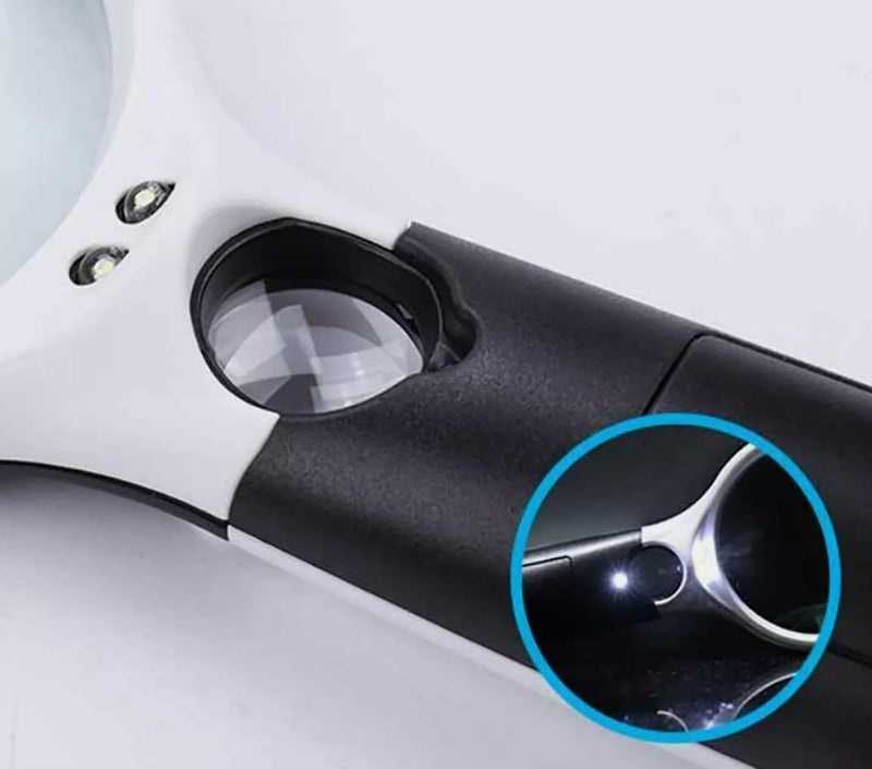 CUTE 4 U New 45x Handheld Magnifying Glass Reading Lens 3 LED Light Jewelry Loupe - Image 5